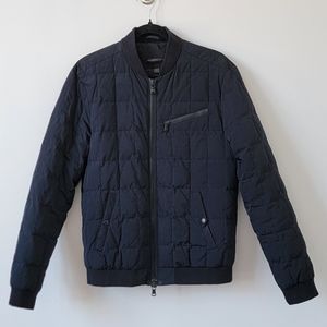 John Varvatos Black Quilted Bomber Jacket